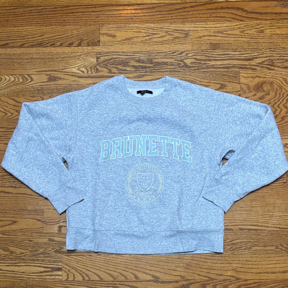 Brunette The Label Gray Crew Neck Sweater